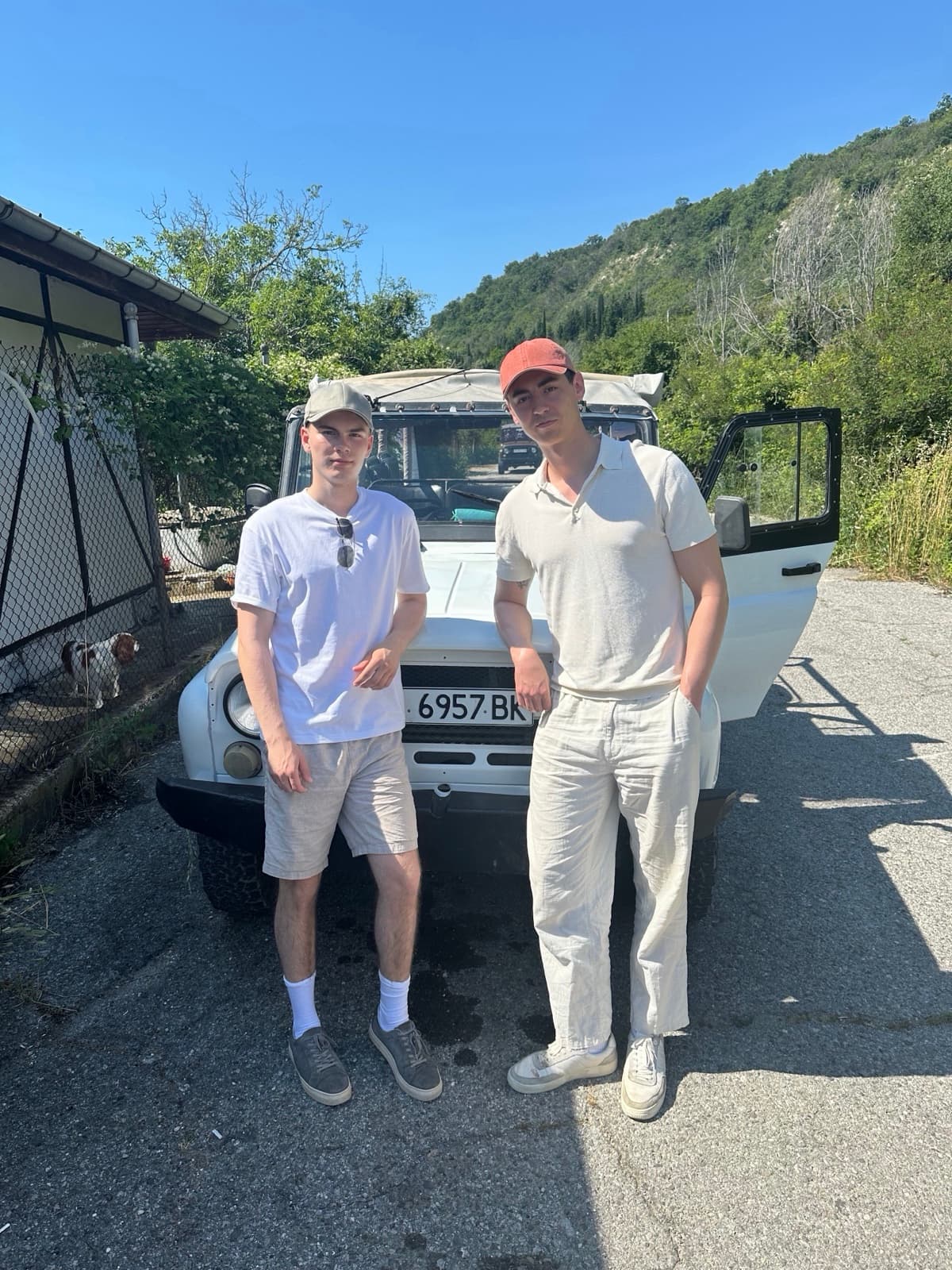 Oskar and Louis Solberg on a Jeep safari in Bulgaria