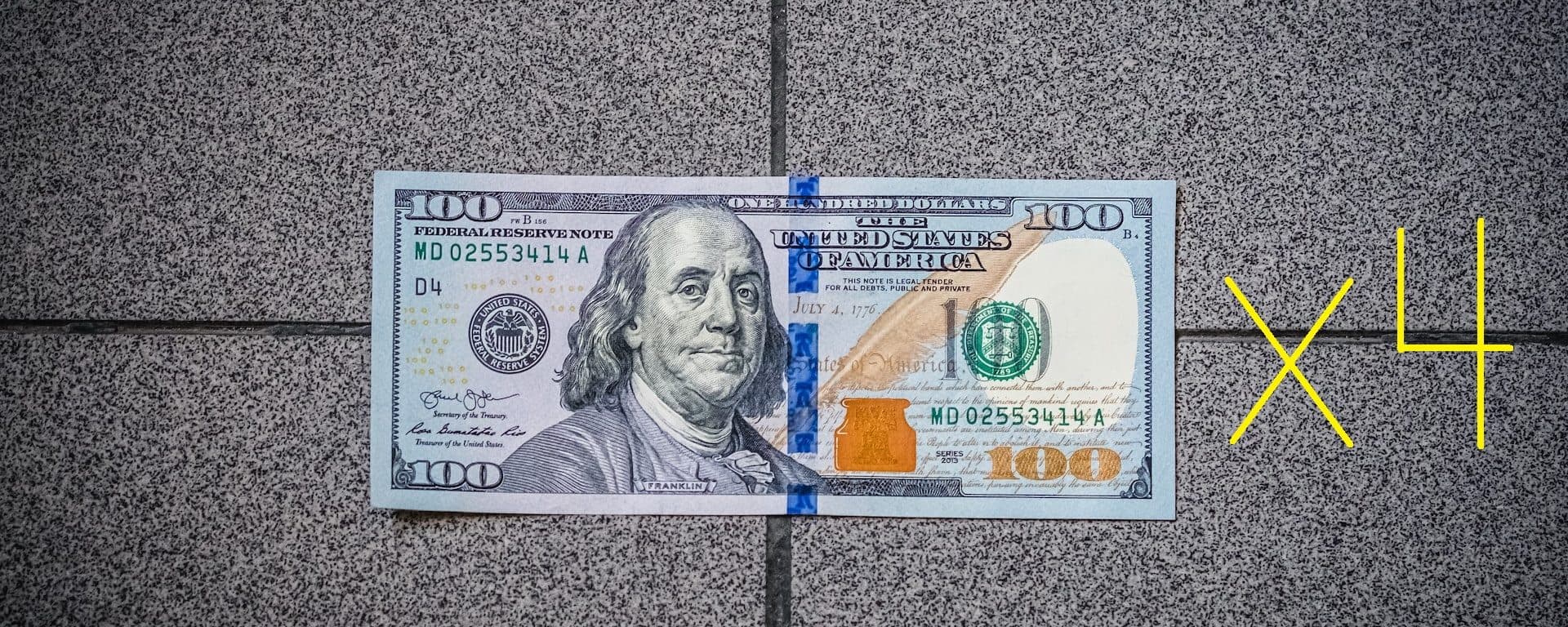 100 usd times four is $400